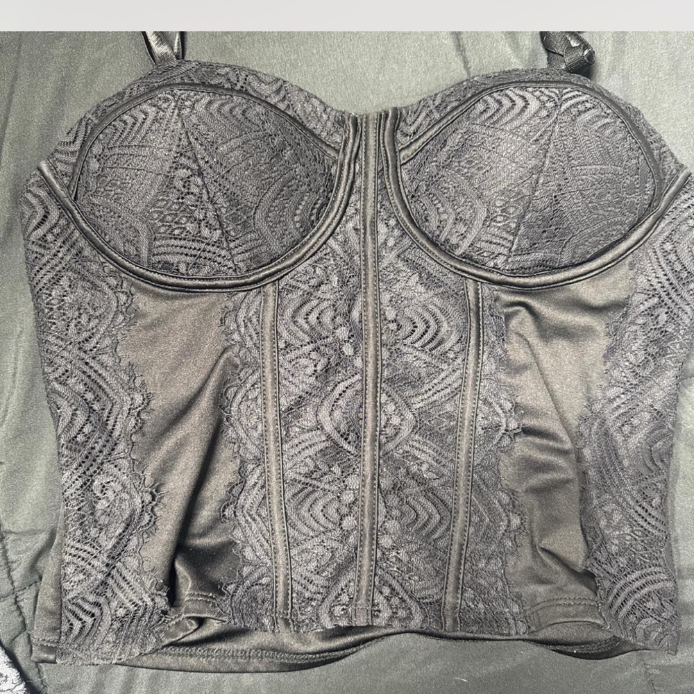 PINK Victoria's Secret Black Lace Bustier